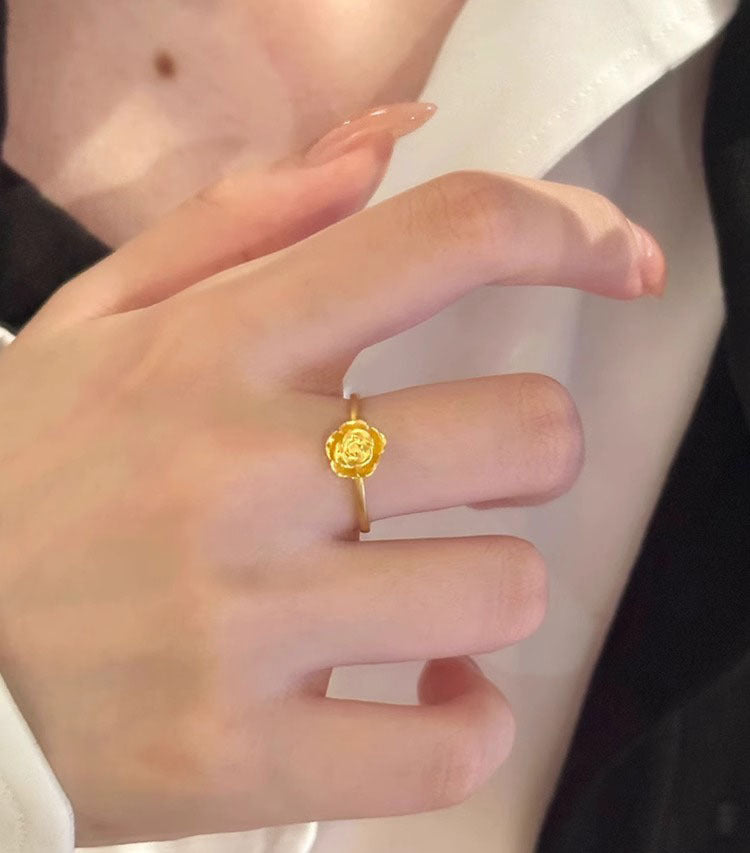 Women's Rose Flower High-grade Light Luxury Fashion Rings