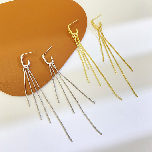 Long Fringe Female Fashion Personality Chain Earrings