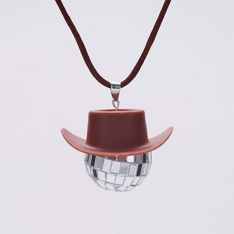 Glass Ball Cowboy Hat Mirror Creative Bracelets