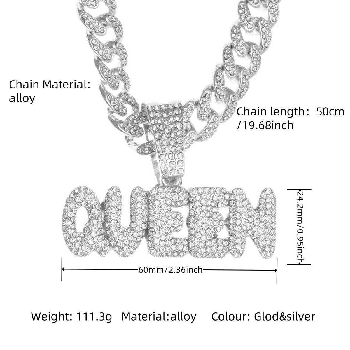 Hop Alloy Full Diamond Exaggerated Dripping Necklaces