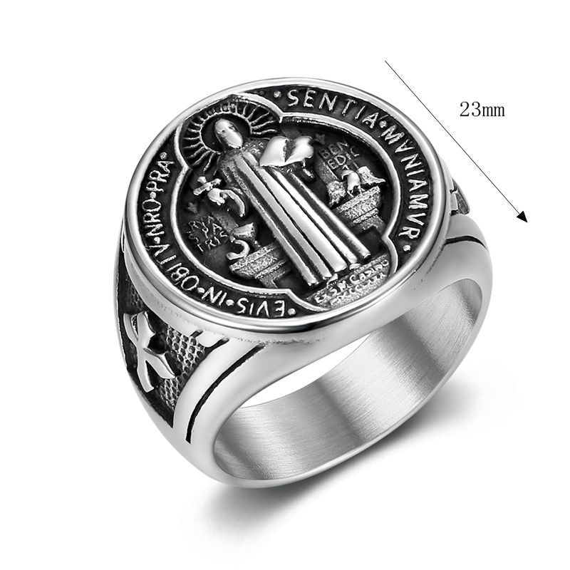 Men's Hop Titanium Steel Ornament Benedict Exorcism Rings