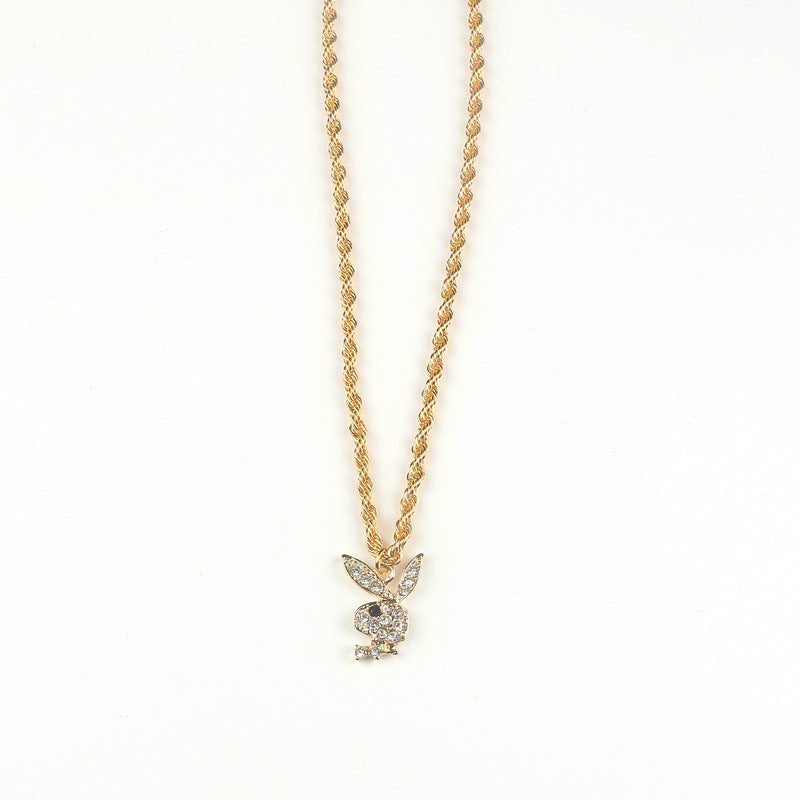 Women's Super Light Luxury Diamond Rabbit Graceful Sweater Chain Necklaces