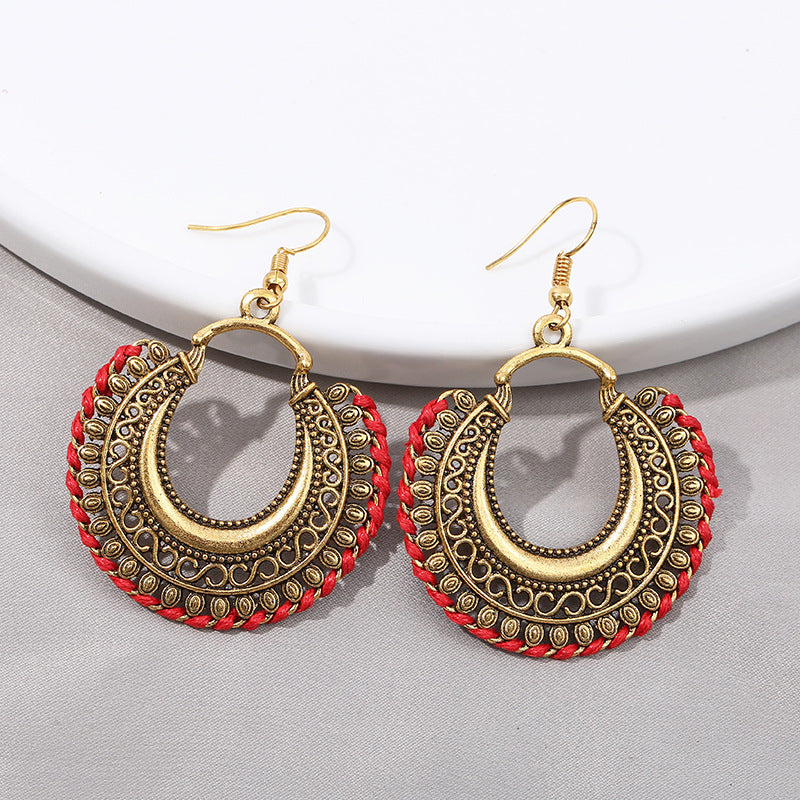 Baroque Vintage Tassel Frosty Style Titanium Earrings