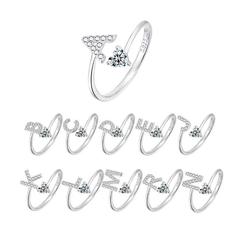 In Sterling Sier Letters Adjustable Fashion Rings