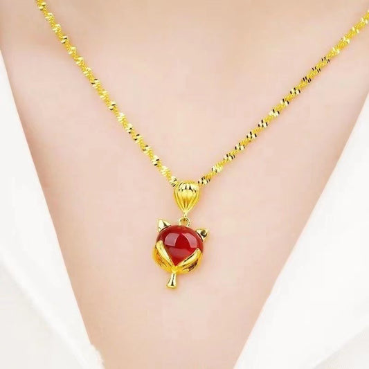 Gold Four-leaf Vintage Water Drop Lucky Pendants