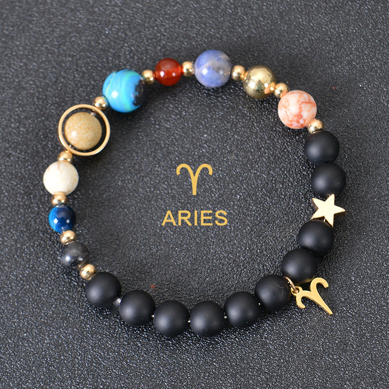 Planets Twee Constellations Frosted Stone Beaded Bracelets