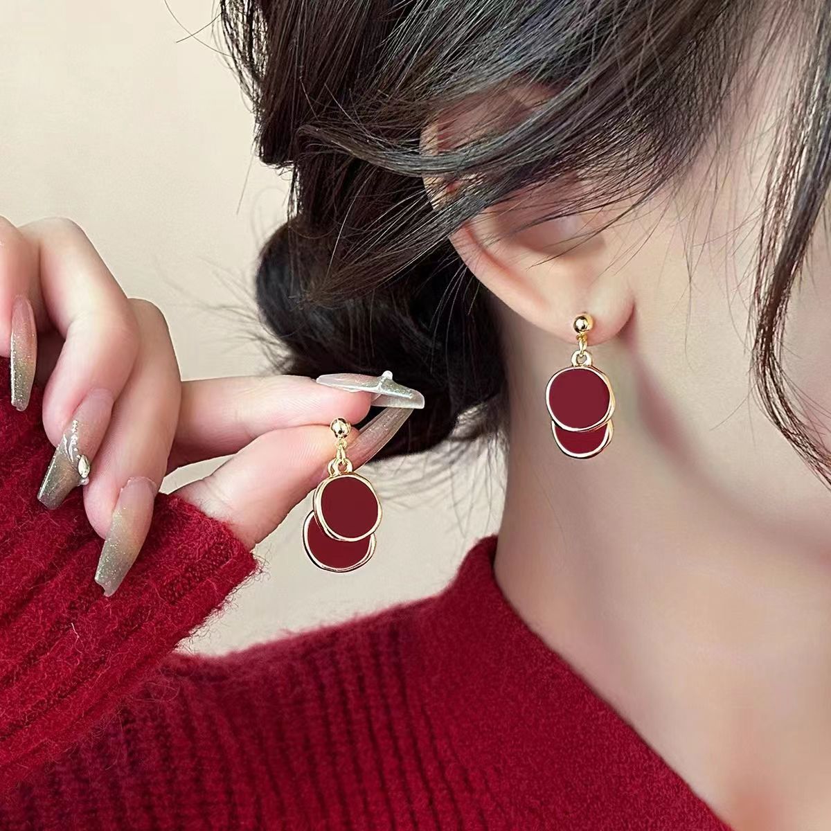 Slouchy Popular Retro Design High-grade Ear Earrings