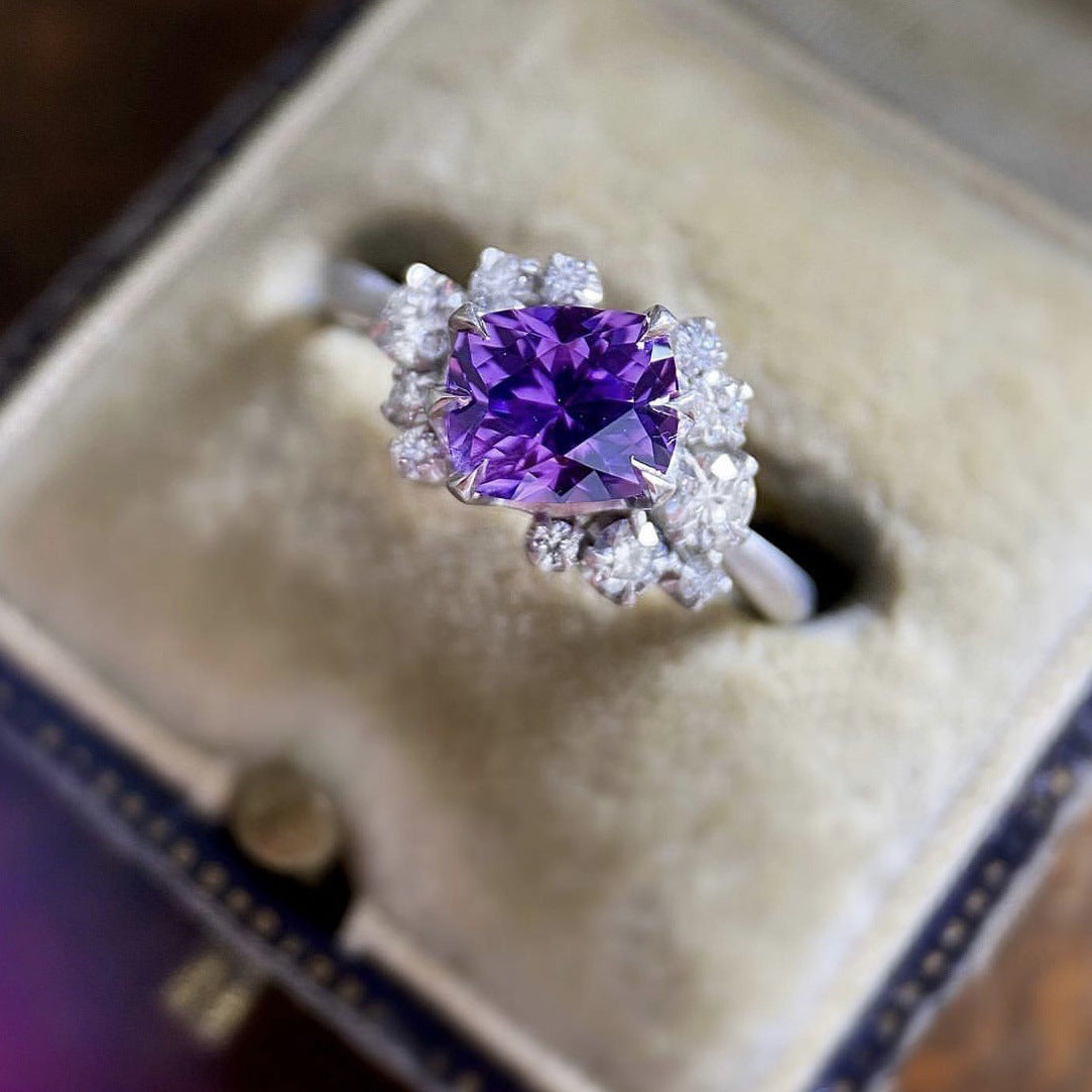 Women's Stylish Colored Diamond Engagement Holiday Gift Ring