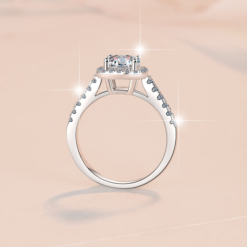 Slouchy Classic Karat Moissanite Square Bag Rings
