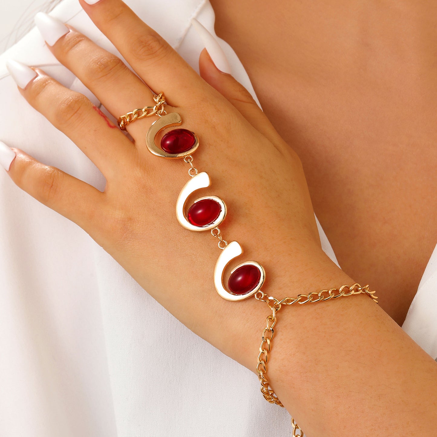 Butterfly Love Pearl Finger Hip Hop Exaggerated Bracelets