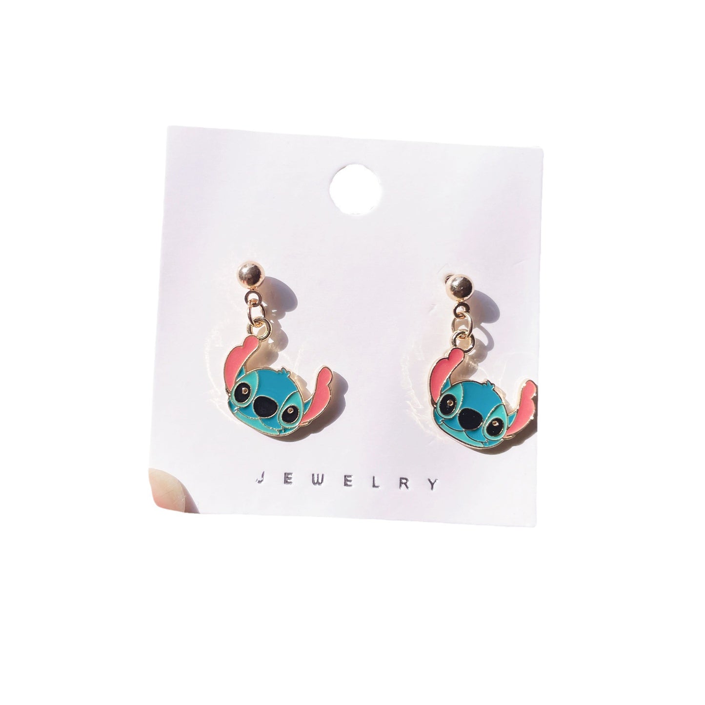 Personality Cartoon Stitch Cute Star Sier Earrings