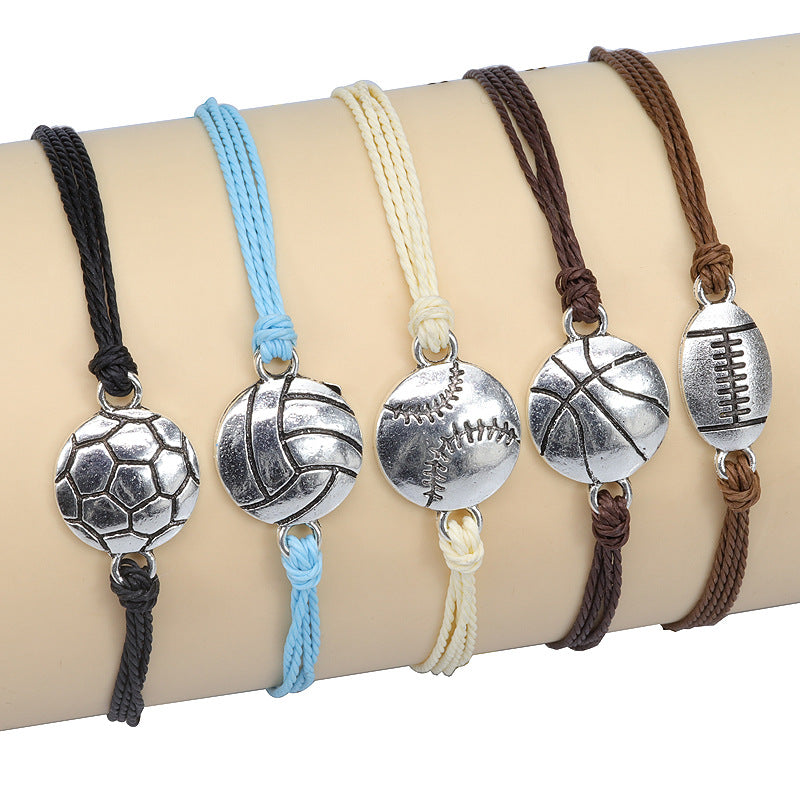 Waterproof Wax Line Woven Volleyball Baseball Bracelets