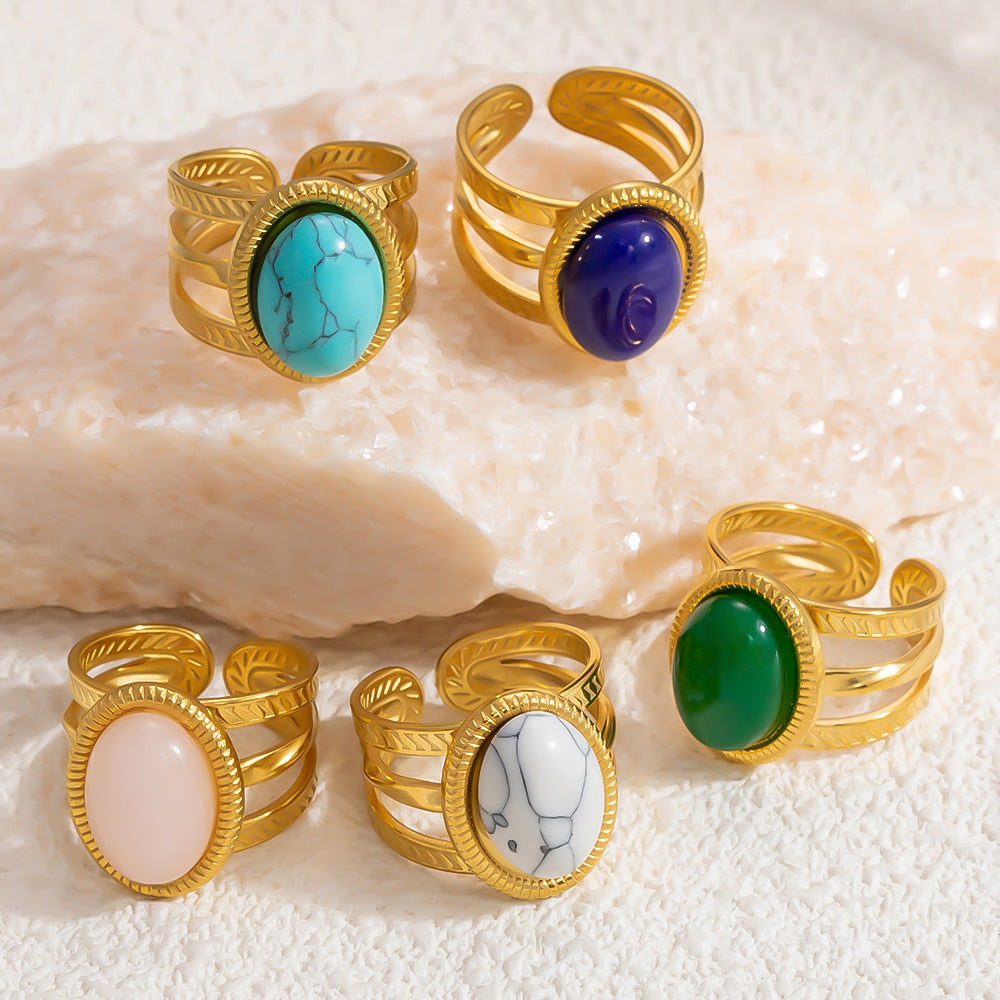 Stone Light Luxury Retro Niche High-grade Rings