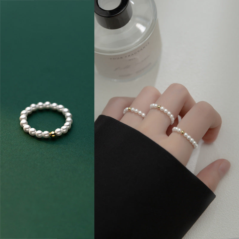 Female Light Luxury Temperament Cold Style Gold Bean Rings