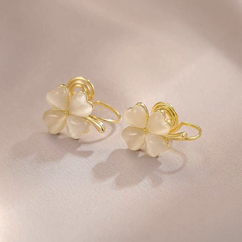 Opal Ear Clip Female Fresh Alloy Earrings