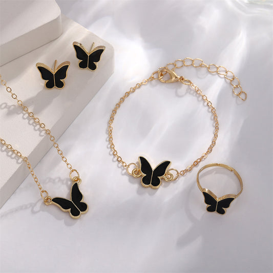 Korean Style Elegant Female Pink Dripping Butterfly Bracelets