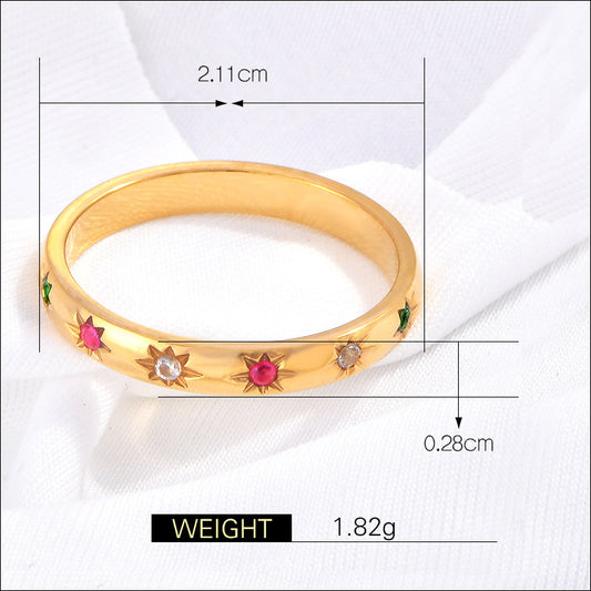 Women's Titanium Steel Gold-plated French Fashion Temperament Rings