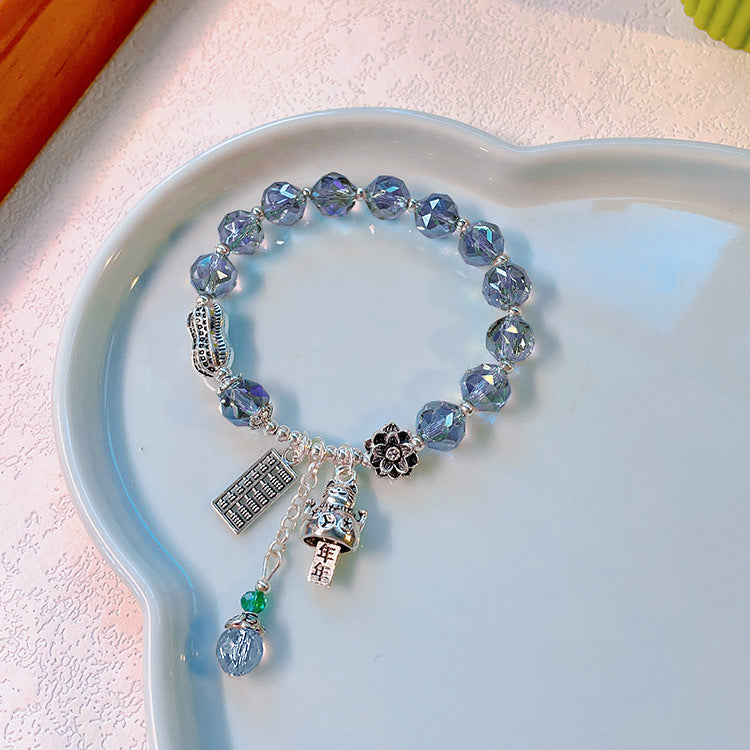 Women's & Men's Retro Ethnic Style Agate Ox Bone Rosary Bracelet