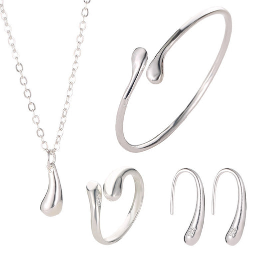 Popular Full Quality Sier Clavicle Chain Jewelry Set