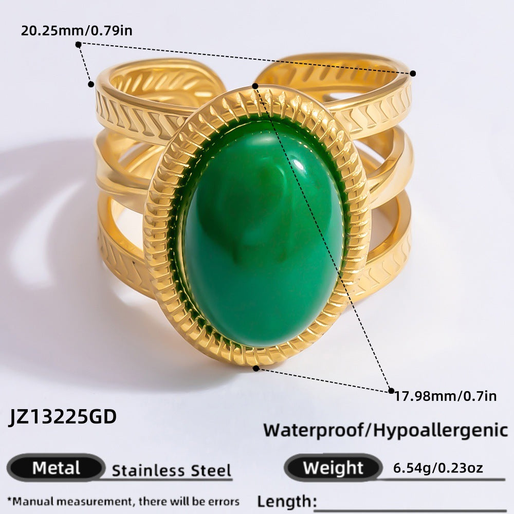 Stone Light Luxury Retro Niche High-grade Rings