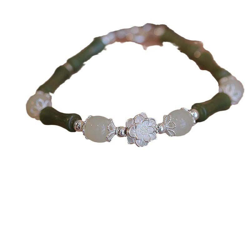 Style Olive Green Bamboo Female Light Luxury Minority Bracelets