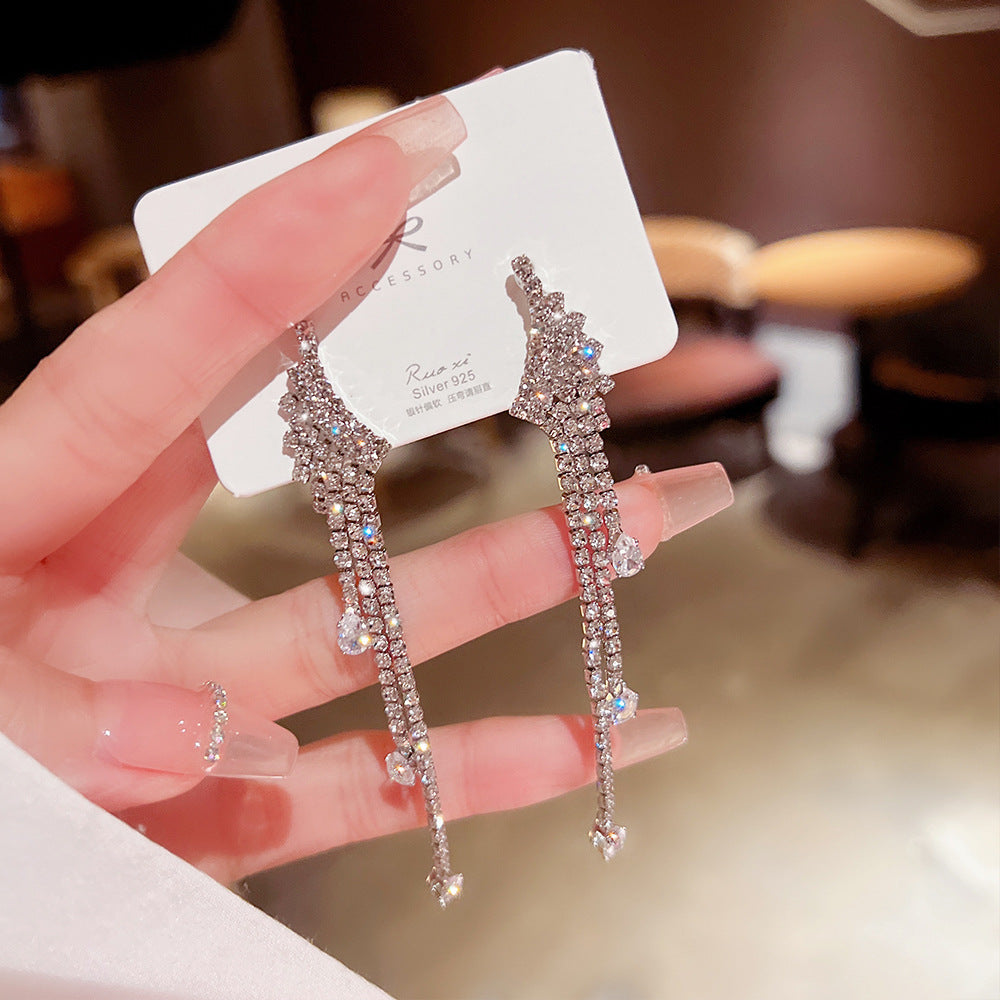 Women's Vintage Tassel Diamond High-grade Ear Minority Earrings