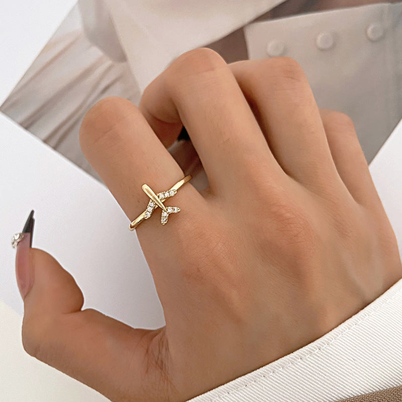 Fashion Temperamental Minority Design Metal Geometry Switchable Index Rings