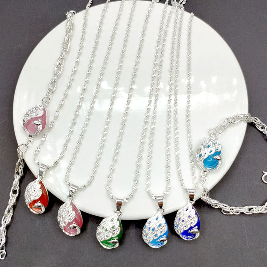 Sier Exquisite Cat Eye Peacock Indie Ethnic Style Tourist Bracelets