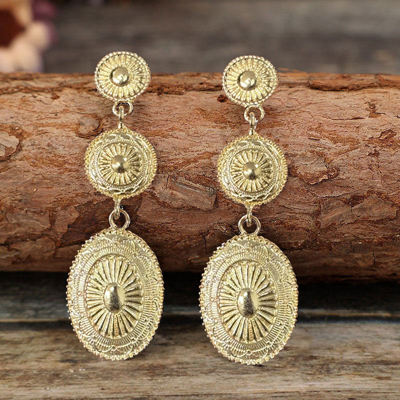 Vintage Bohemian Ethnic Style Pumpkin Pattern Earrings