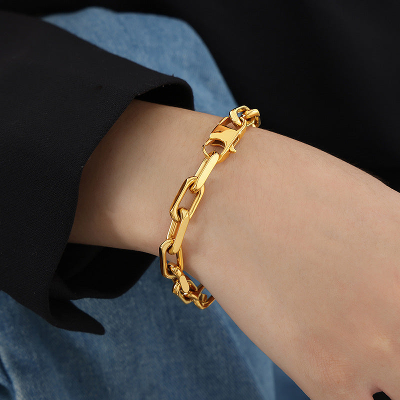 Women's & Men's Chain Trendy Versatile Personality Stainless Steel Bracelets