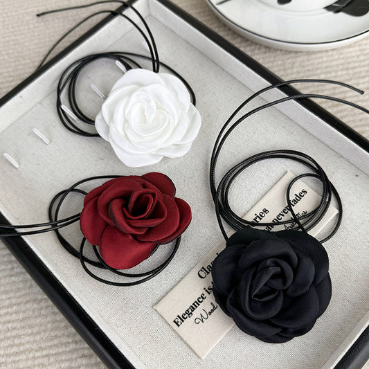 Knotted Satin Camellia Fashion Sweet Neck Necklaces