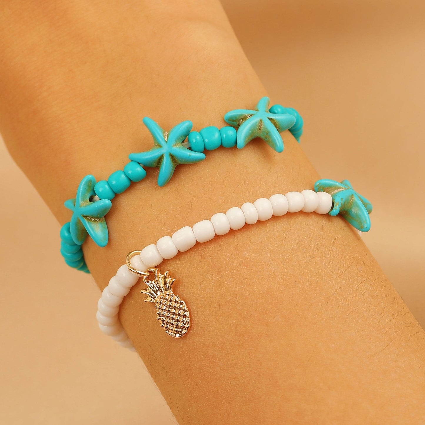Summer Ocean Style Cartoon Shell Female Bohemian Woven Turtle Jewelry Set