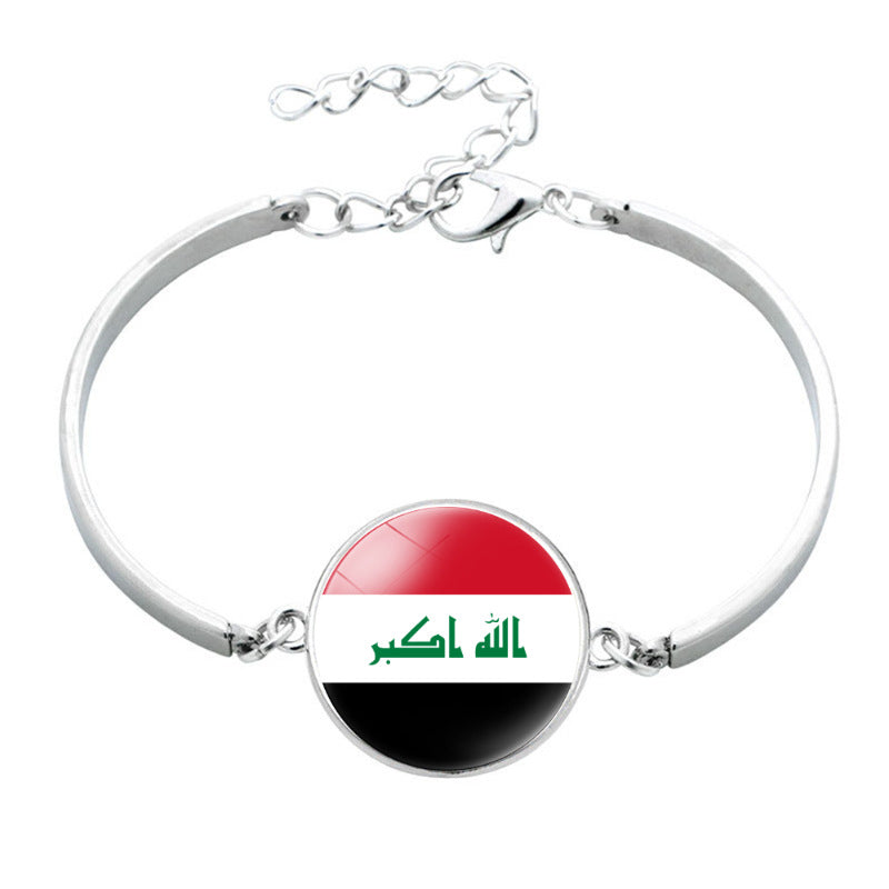 Asian National Flag Time Stone Palestine Bracelets