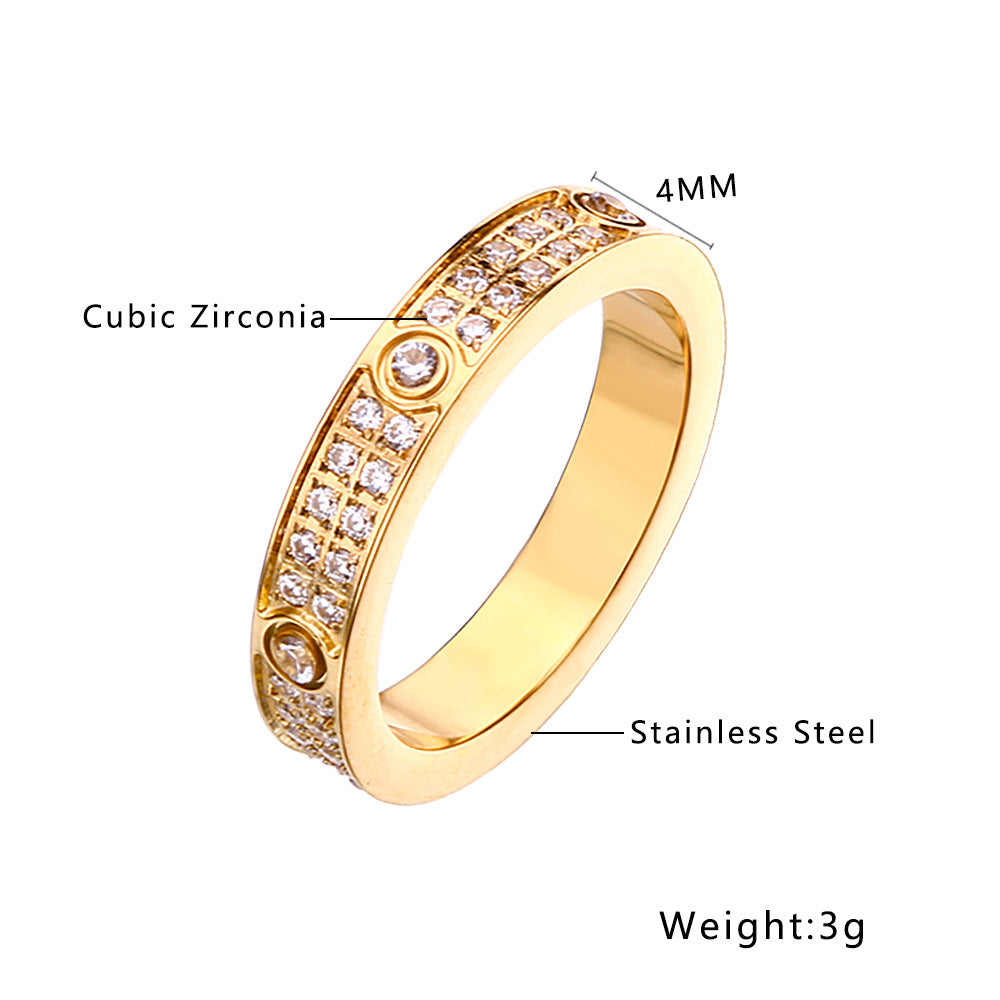 Women's Fashion Starry High-grade Stainless Steel Diamond Rings