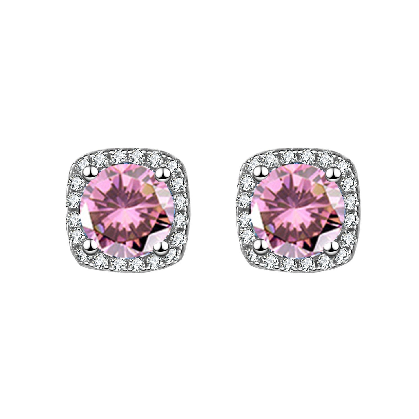 Women's Korean Square Bag Diamond Suit Auricular Stud Earrings