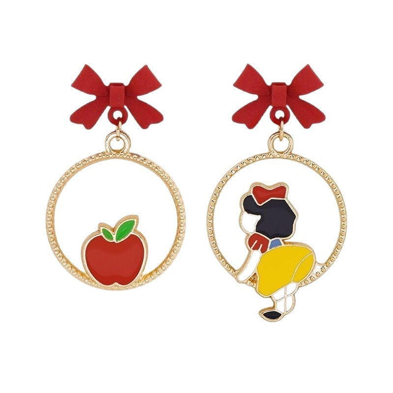 Princess On The Run Red Bow Stud Earrings