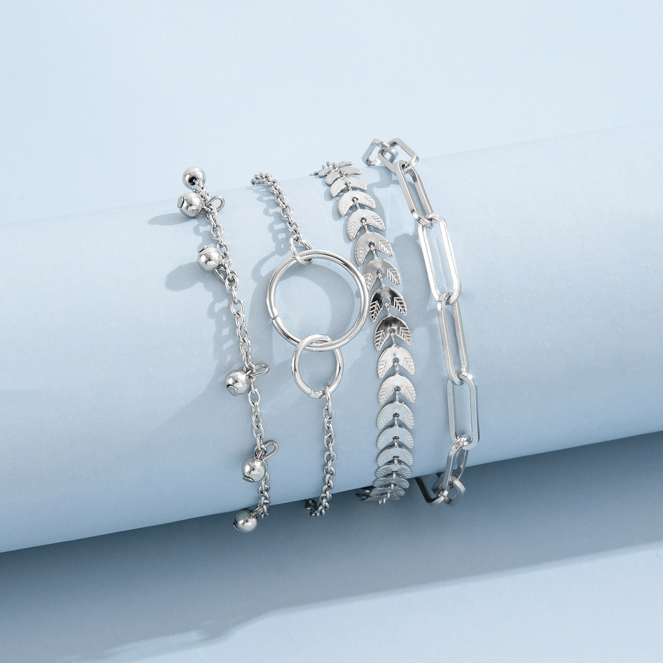 Simple Geometric Chain Metal Personalized Circle Bracelets