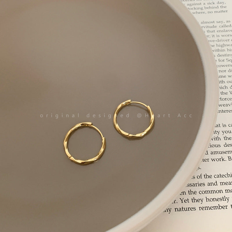 Women's Simple Cold Style Circle Ear Clip Graceful Earrings