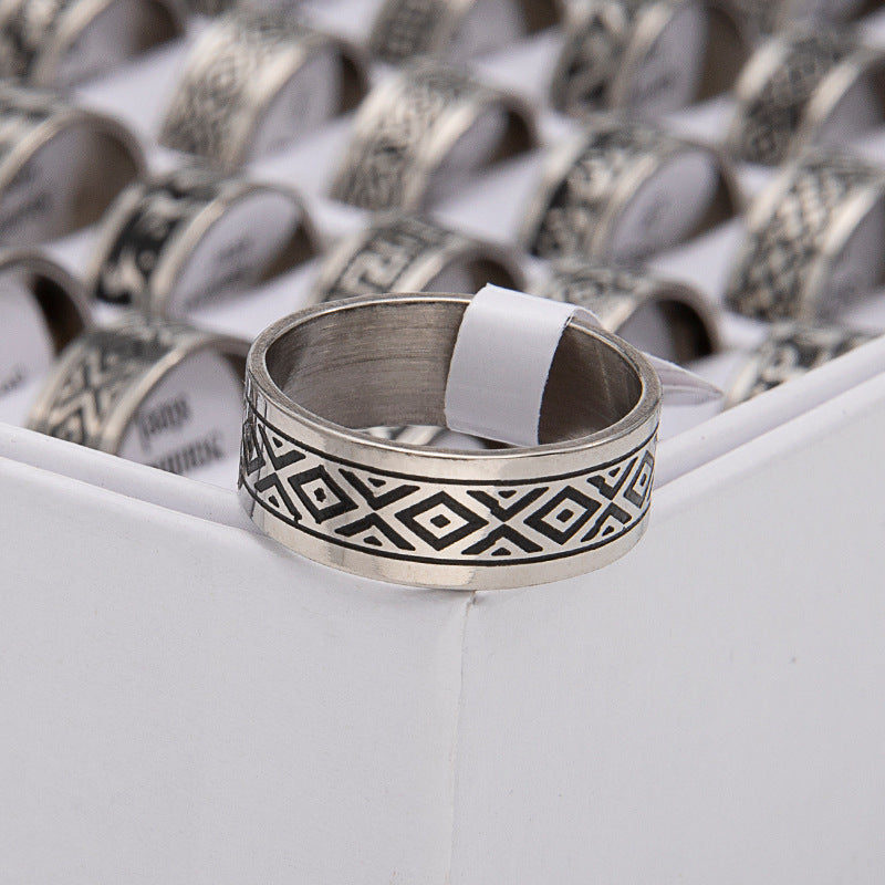 Ornament Stainless Steel Corrosion Smear Mixed Rings