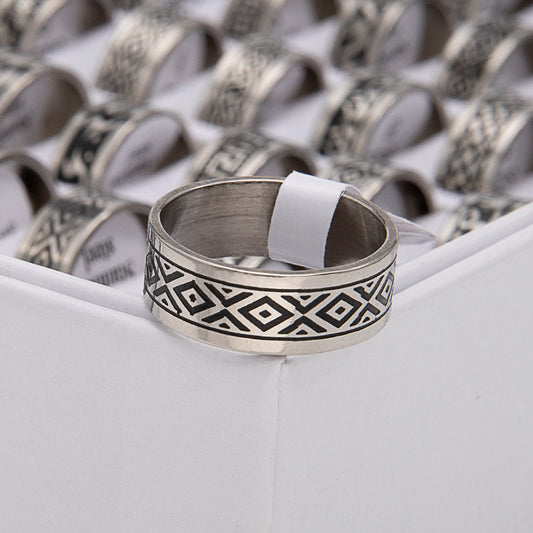 Ornament Stainless Steel Corrosion Smear Mixed Rings