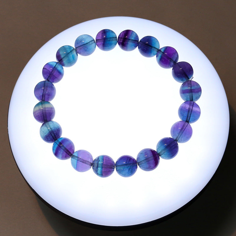 Jewelry Natural Purple Fluorite Female Simple Crystal Round Bracelets