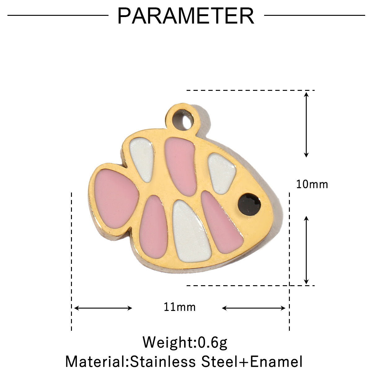 Flower Fish Colorful Oil Titanium Steel Female Angel Pendants