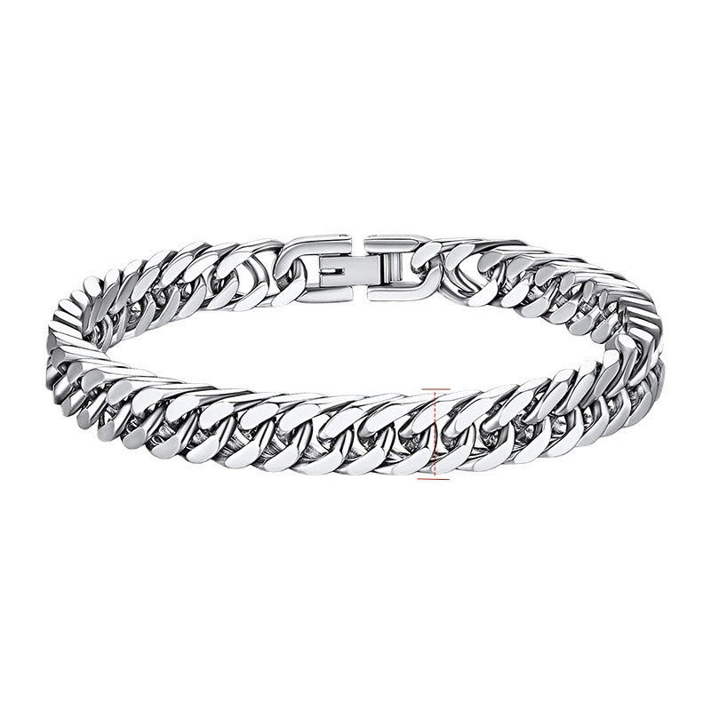 Men's Trendy Hip Hop Cuban Link Chain Titanium Bracelets