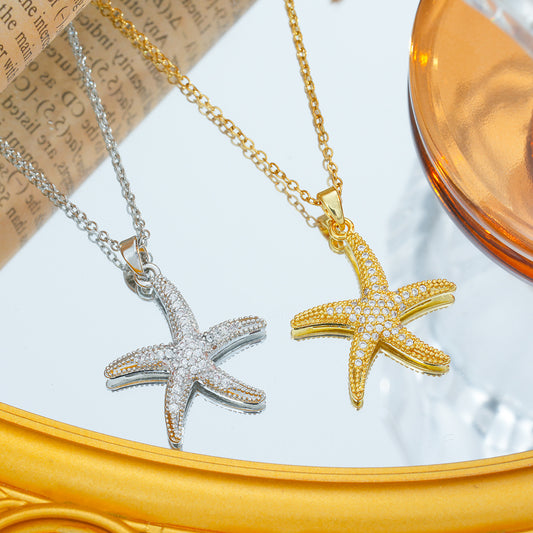 Women's Fashion Starfish Personality Design Sense Clavicle Necklaces