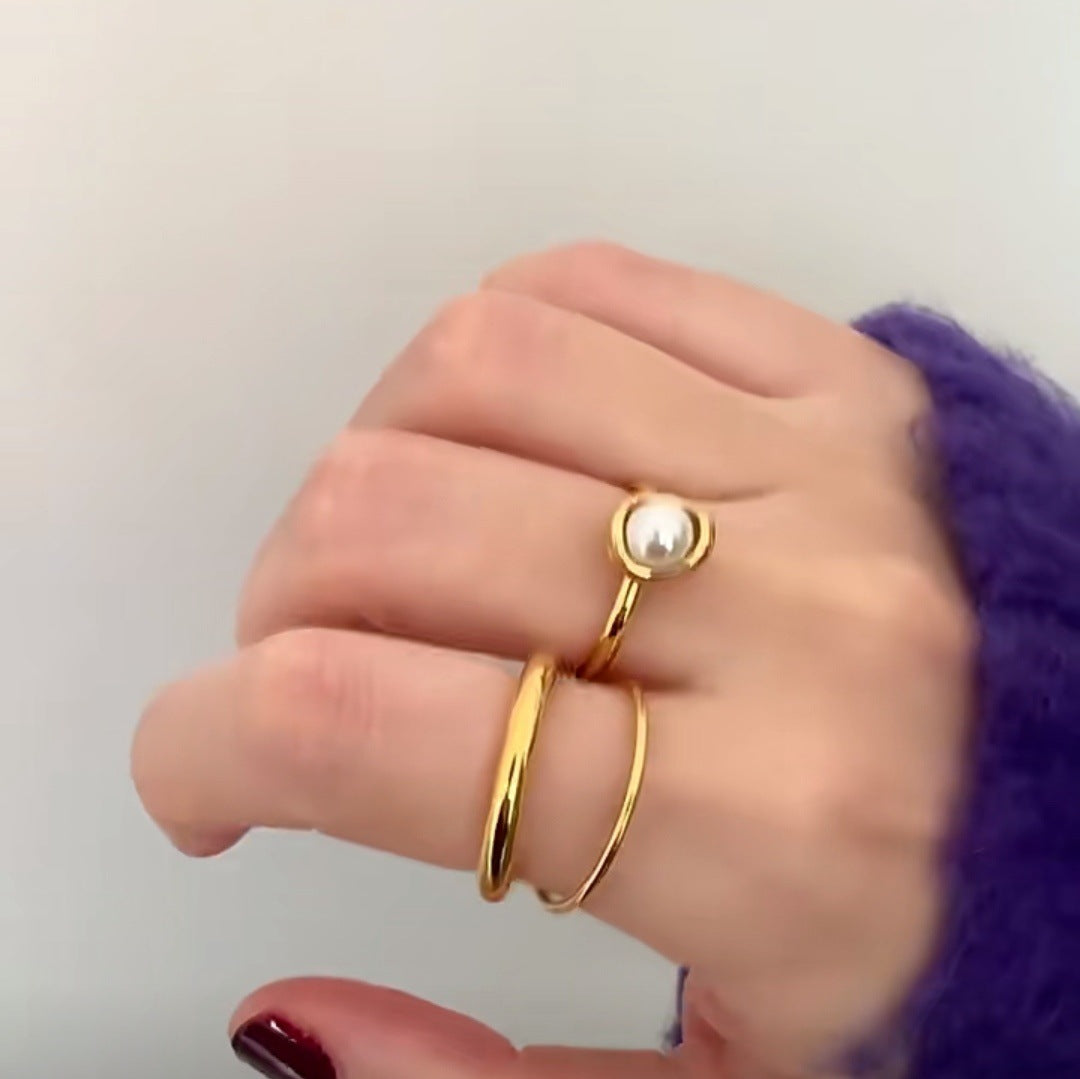Women's Style Shaped Gold-plated Index Finger Retro Rings