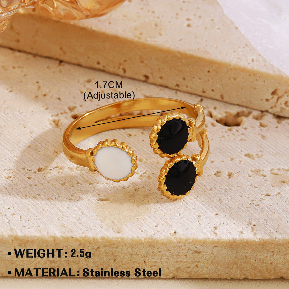 Women's Popular Stainless Steel Drip Open Personalized Hip Hop Real Rings