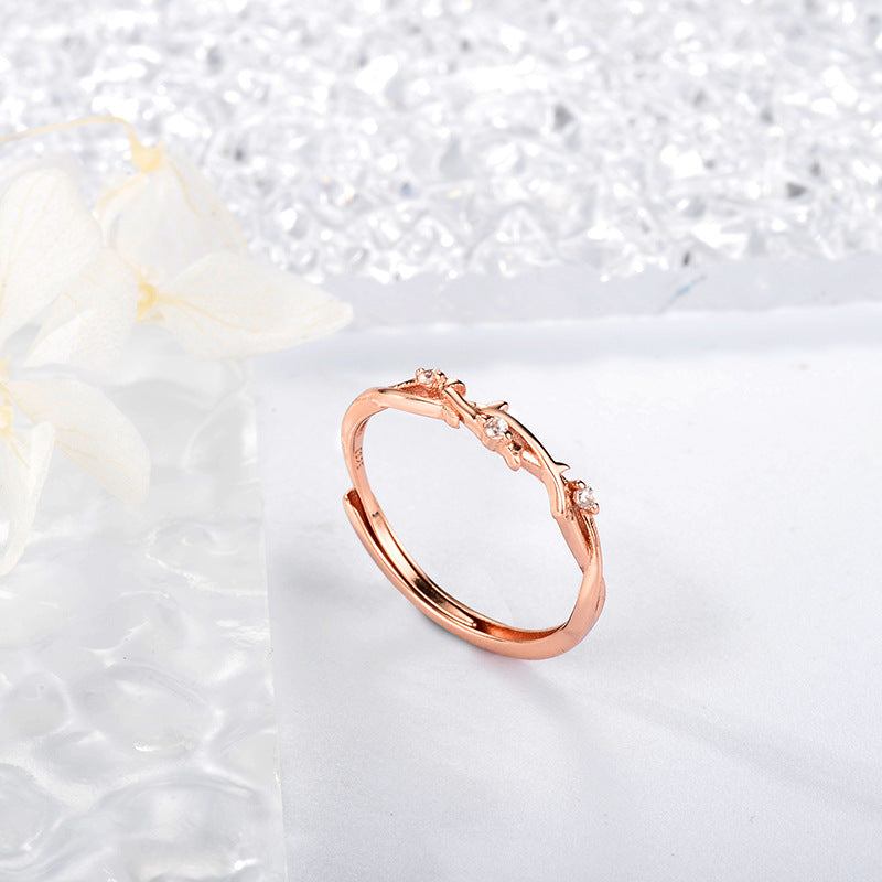 Summer Sterling Sier Branch Zircon Female Rings