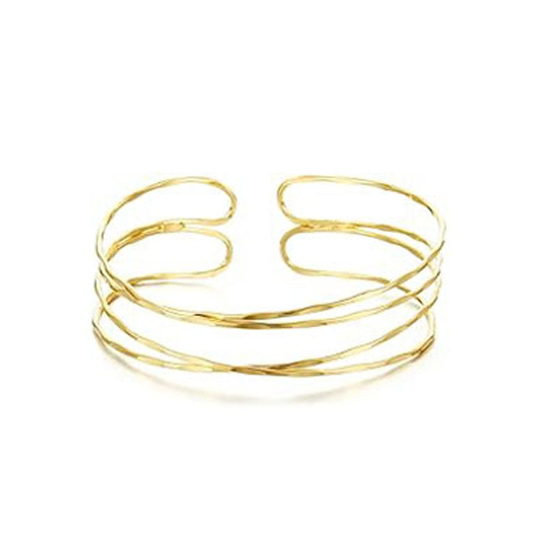 Women's Open Armband Gold Sier Personality Flattening Bracelet