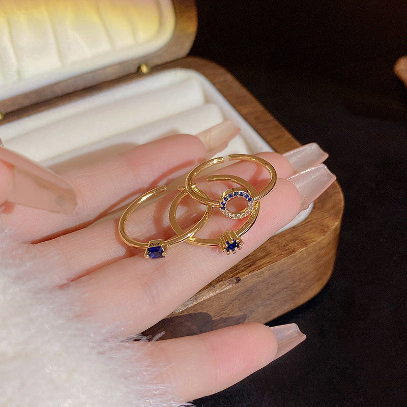 Style Retro Set Female Niche High-grade Rings