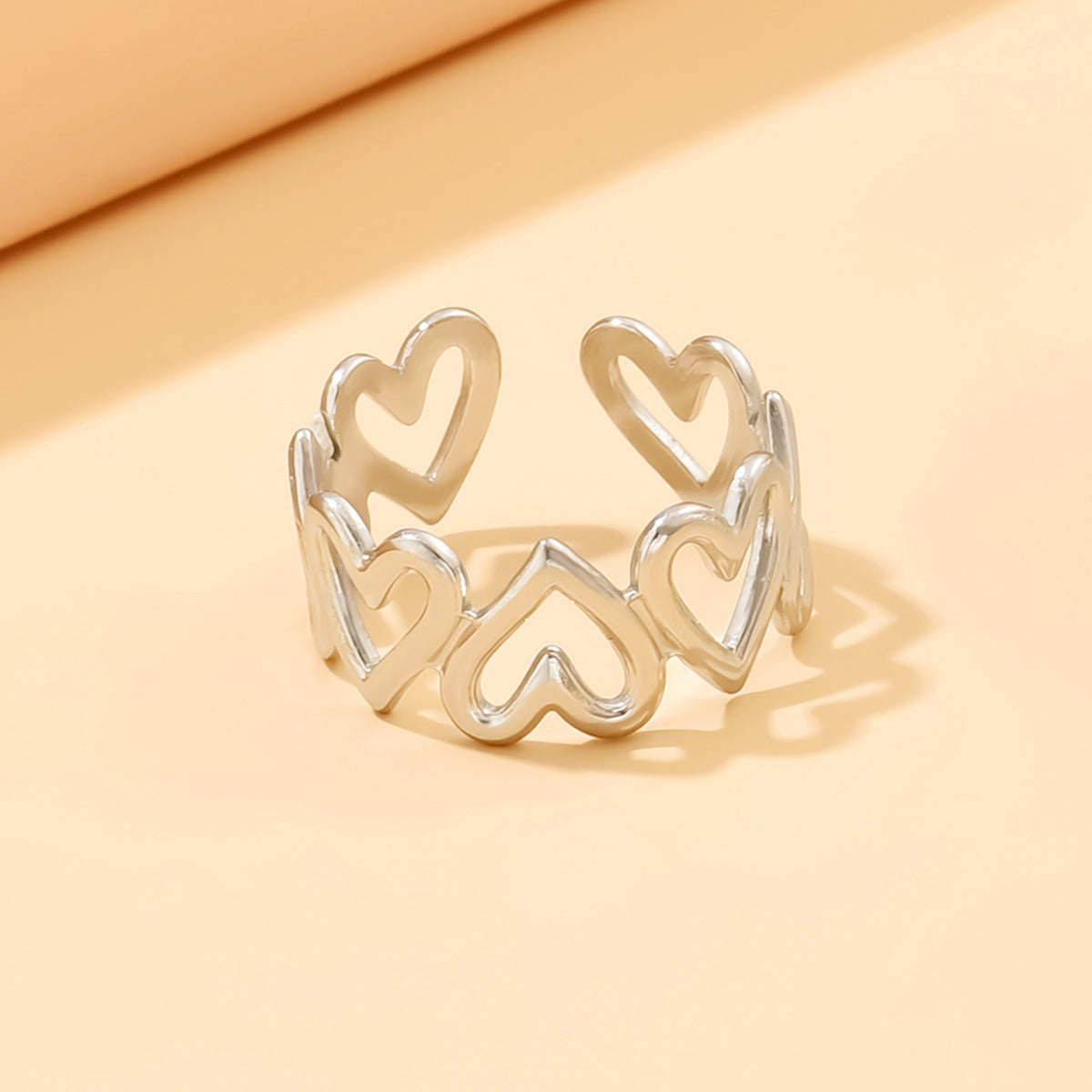 Steel Adjustable Fashion Heart-shaped Oil Pressure Rings